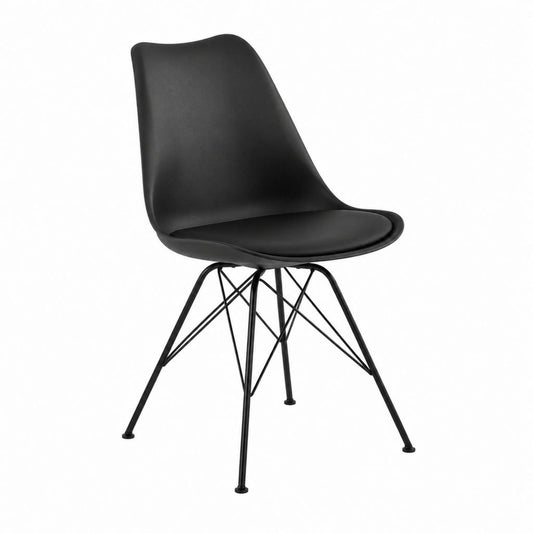 Chaise de salle à manger noire en polypropylène et acier avec coque ergonomique 83 x 46 x 54 cm